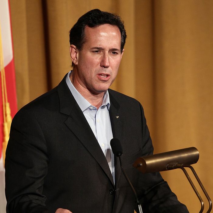 Republican presidential candidate, former U.S. Sen. Rick Santorum speaks at the Alabama Republican Presidential Forum March 12, 2002 in Birmingham, Alabama. Alabama and Mississippi hold their primaries tomorrow.