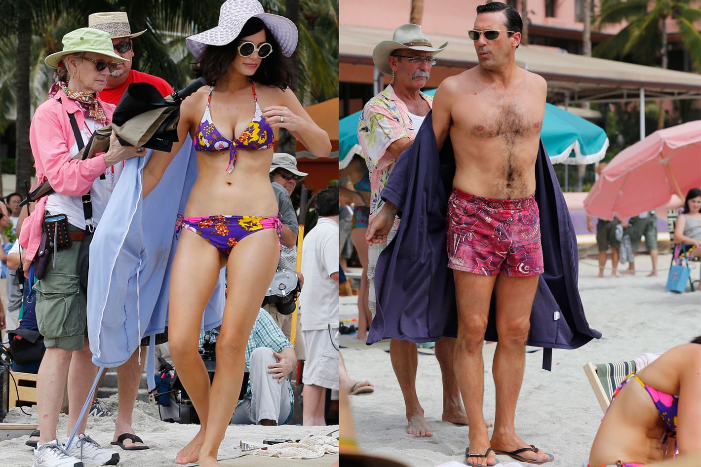 See New Mad Men Photos Of Jon Hamm And Jessica Paré On The Beach
