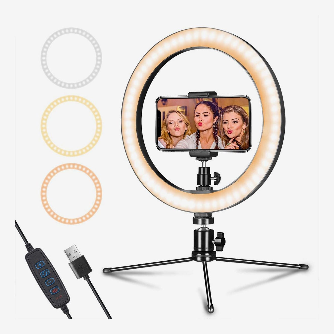 Live Streaming USB Lamp Ring Light with Clip for Remote Working Distance Learning 360 Rotatable Video Light PeoTRIOL Video Conference Lighting Zoom Call Lighting or Computer Laptop Video Meeting 