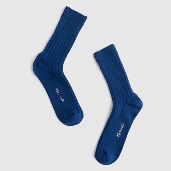 Madewell Men's Ribbed Crew Socks in Cotton