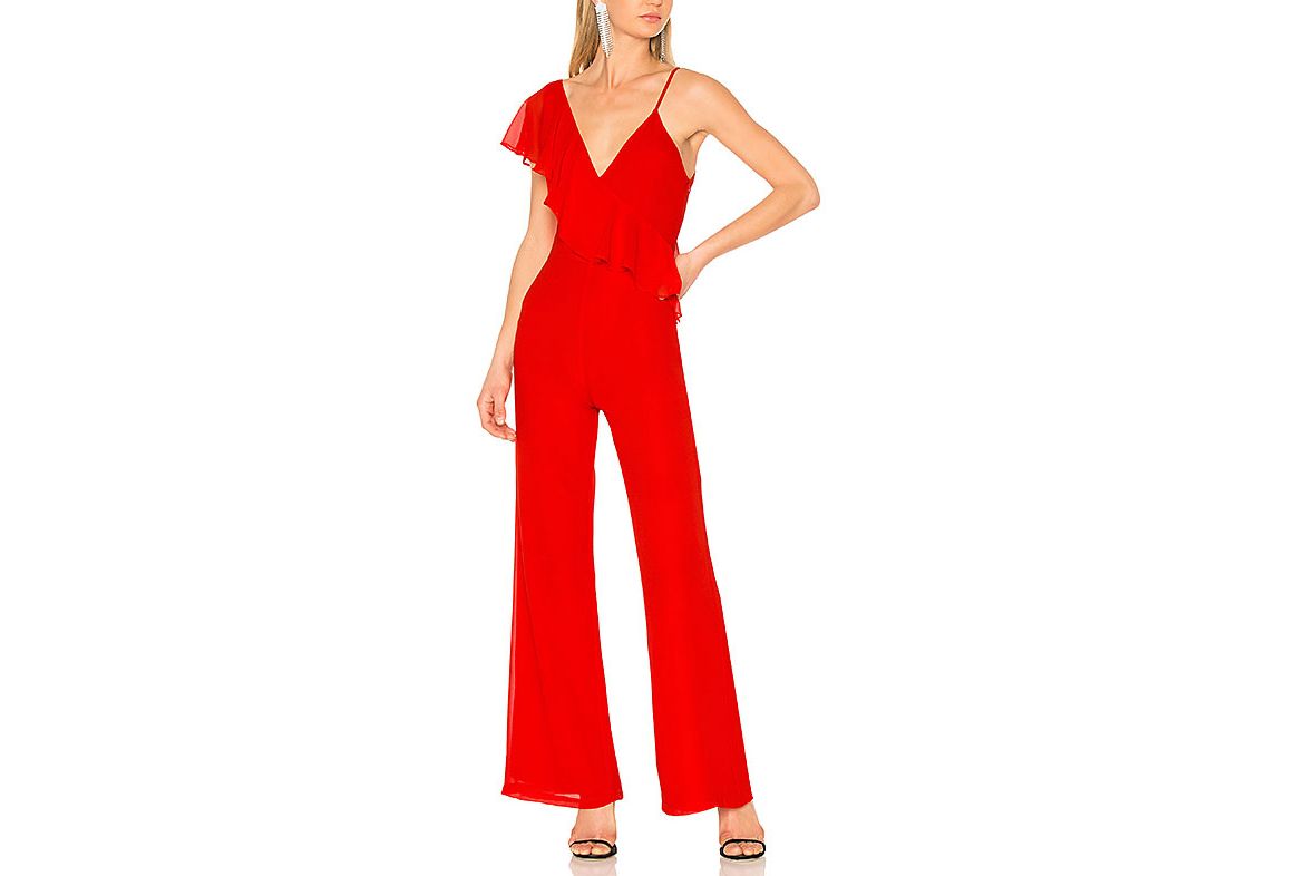 Dressy Red Jumpsuit - Dress for the Wedding