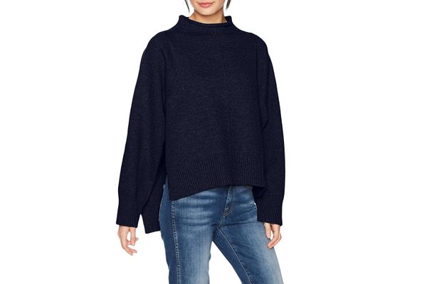 Moon River Women’s Mock Neck Boxy Boyfriend Sweater