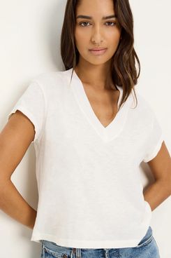 Michael Stars Harlan Cropped V-Neck Tee