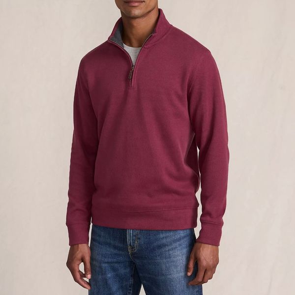 Lands' End Bedford Rib Quarter Zip Sweater