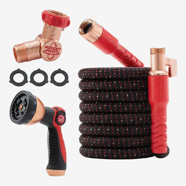 Pocket Hose Ballistic 50 Foot Expandable Garden Hose w/Pocket Pivot Swivel Connector