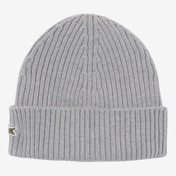 Lacoste Rib Knit Brushed Wool Beanie