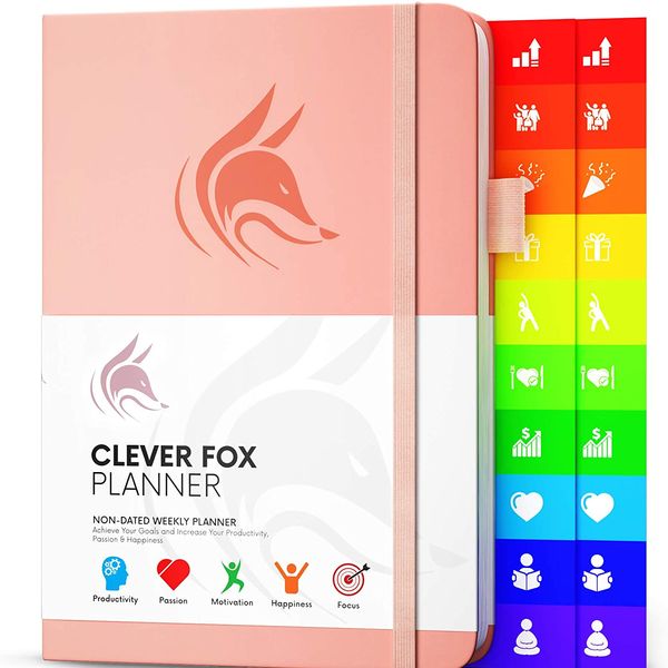 Black Jan 2022 Weekly A5 Weekly Goal Planner Clever Fox Planner Dated Jan 2021 Organizer Notebook Calendar and Gratitude Journal to Boost Productivity and Hit Your Goals Lasts 1 Year 