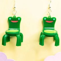Bunhugs Frog Chair Acrylic Earrings