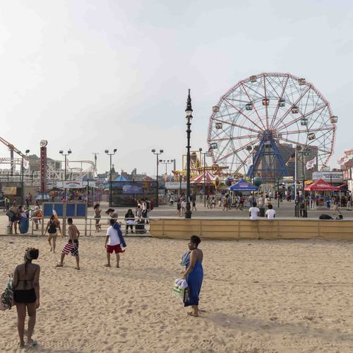beach near the proposed site of a new casino in Coney Island