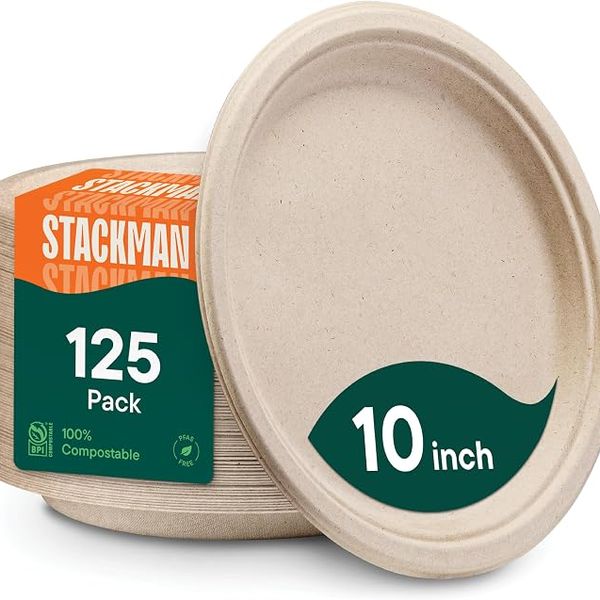 Stack Man Compostable Paper Plates - 10