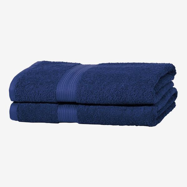 AmazonBasics Fade Resistant Towel Set, 2 Bath - Royal Blue, 500gsm