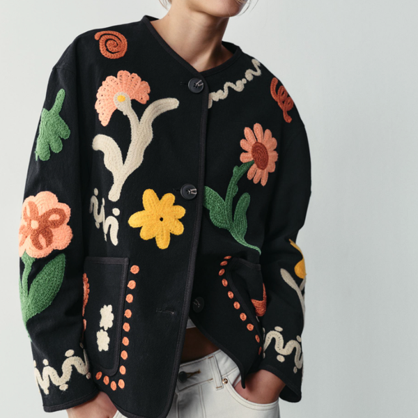 Zara Embroidered Floral Jacket
