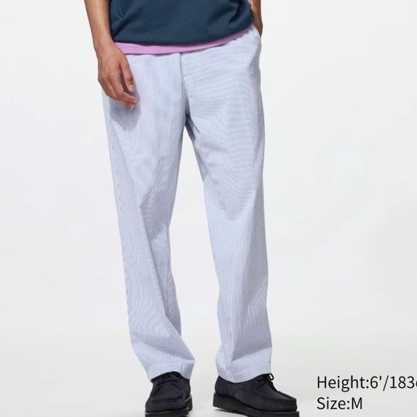 Uniqlo Stretch Easy Ankle Pants | Seersucker