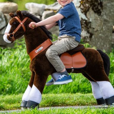 children's play riding horse