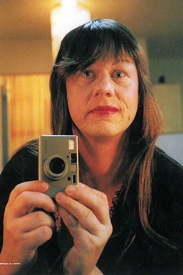 This is the legendary gonzo author transformed into a woman. What makes the shot so great is that the hands give that away so obviously.