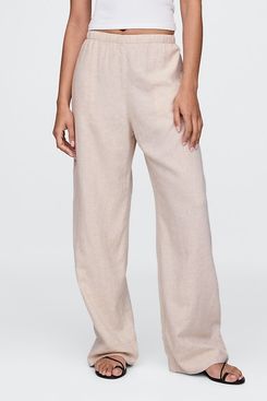 Gap Linen-Blend Easy Wide-Hem Pants