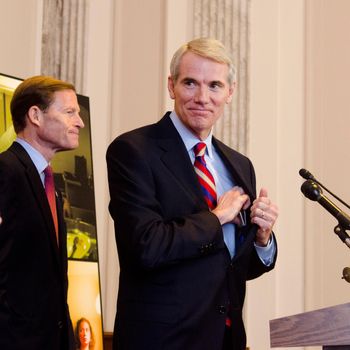 Rob Portman speaks during the launch of the Senate Caucus to End Human Trafficking at the Russell Senate Office Building on November 14, 2012 in Washington, DC. 