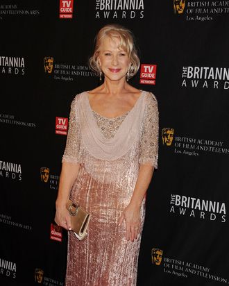 BEVERLY HILLS, CA - NOVEMBER 30: Helen Mirren arrives at the 2011 BAFTA Britannia Awards at The Beverly Hilton hotel on November 30, 2011 in Beverly Hills, California. (Photo by Jeffrey Mayer/WireImage)