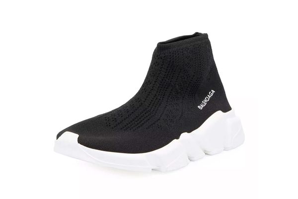 Balenciaga Stretch-Knit High-Top Trainer, Noir