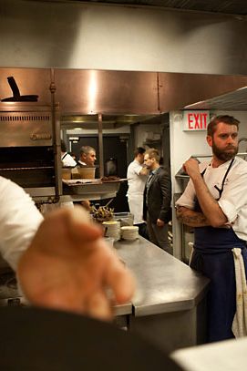 Next's executive chef Dave Beran (left) and the Aviary's Andrew Brochu (right).