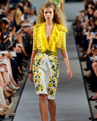 Valerija Sestic in the spring 2012 Oscar de la Renta show.