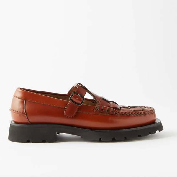 Hereu Soller buckled woven-leather loafers