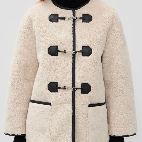 Dunst Collarless Buckled Shearling Jacket