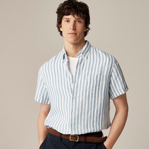 J.Crew Short-Sleeve Baird McNutt Irish Linen Shirt