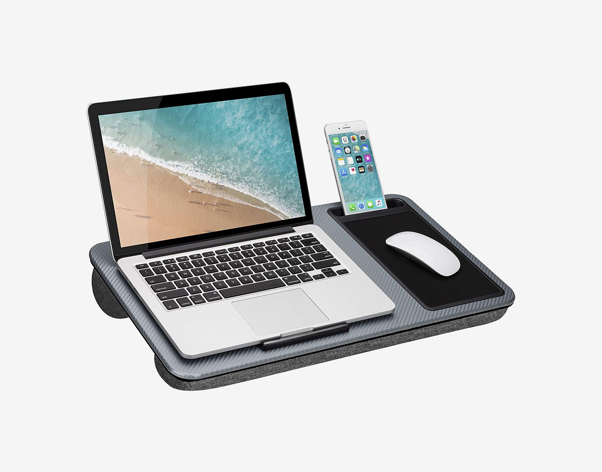 Portable Laptop Desk Pc Sofa Lap Laptop Stand Folding Table Laptop Table with Removable Mouse Tray & Anti-Slip Bar 