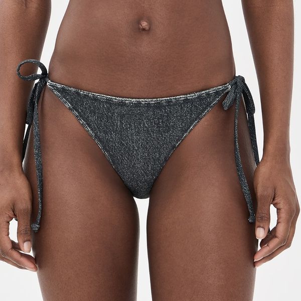 Rag & Bone rb Miramar Triangle String Bikini Bottom - Washed Black