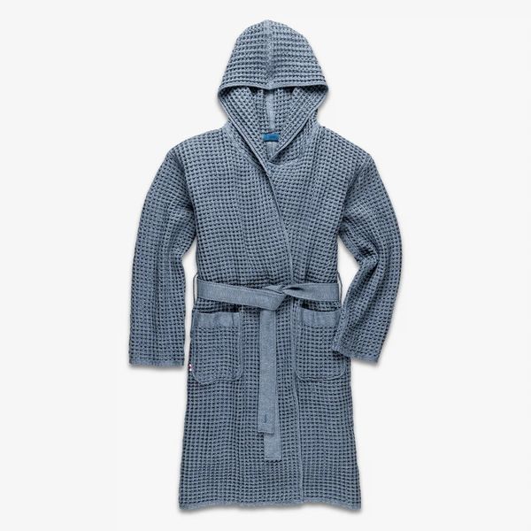 Onsen Waffle Bath Robe - Denim