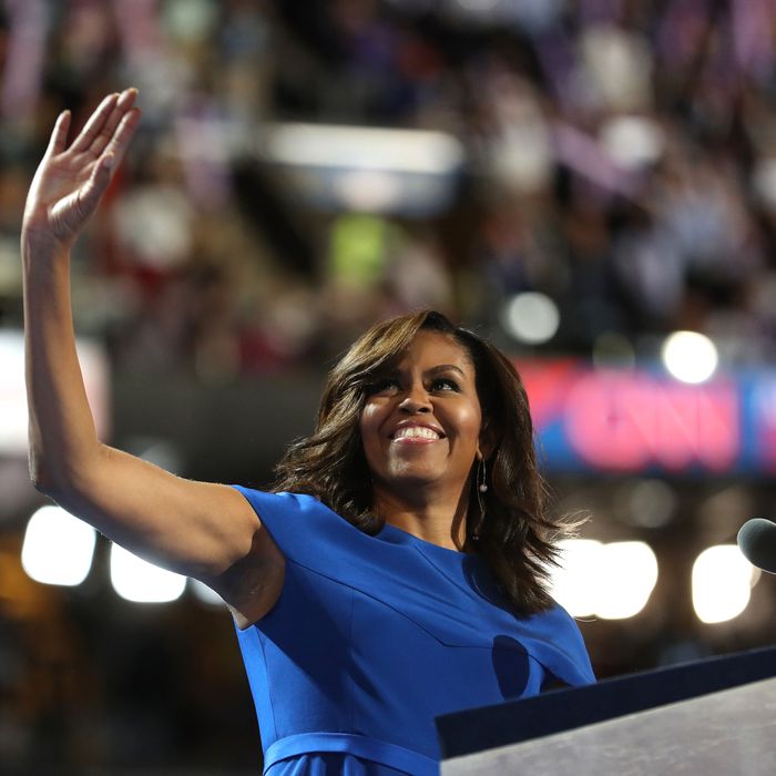 Michelle Obama speaks at the Democratic National Convention.
