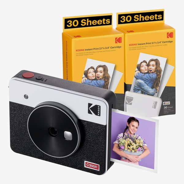 Kodak Mini Shot 3 Retro 4PASS 2 en 1 cámara digital instantánea e impresora fotográfica + paquete de cartuchos de 60 hojas