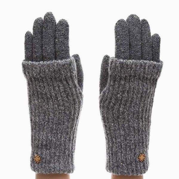 MIRMARU Winter Wool Blend Double Layer Knitted Warm Gloves
