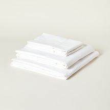Boll & Branch Percale Simple Stripe Organic Cotton Sheet Set, Queen