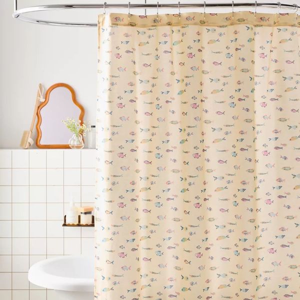 Urban Outfitters Little Fish Patterned Shower Curtain