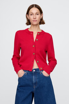 100% Cotton Crew Neck Cardigan