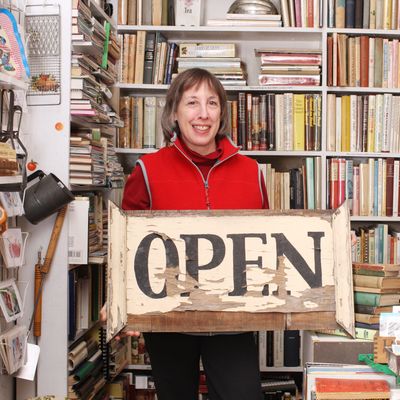 Slotnick with her famous sign.