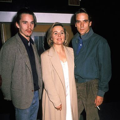 With Sinead Cusack and Jeremy Irons at a premiere for Waterland, back when people openly smoked on the red carpet.
