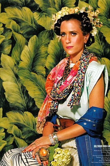 Kristen Wiig posed pretty convincingly as icons like Brigitte Bardot and Carmen Miranda for V. Here you see her as painter Frida Kahlo.