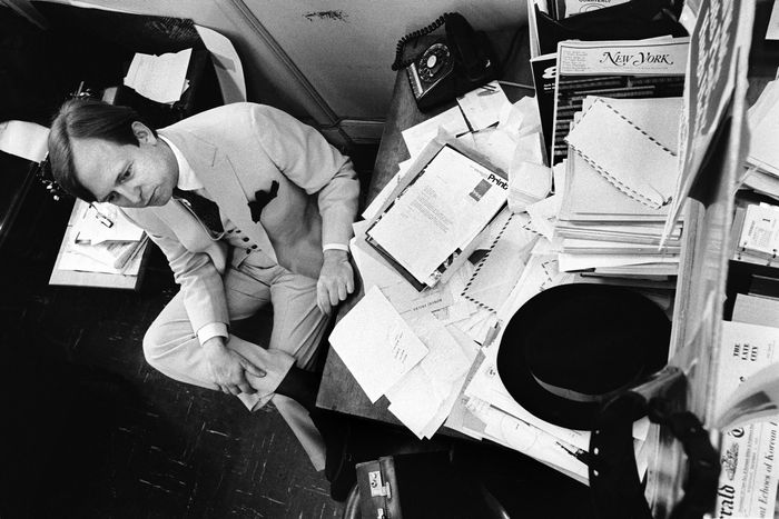 Tom Wolfe in the offices of the World Journal Tribune, a short-lived successor to the Herald Tribune, in 1967,