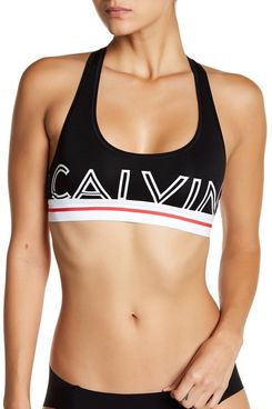 Calvin Klein Logo Print Racerback Bralette