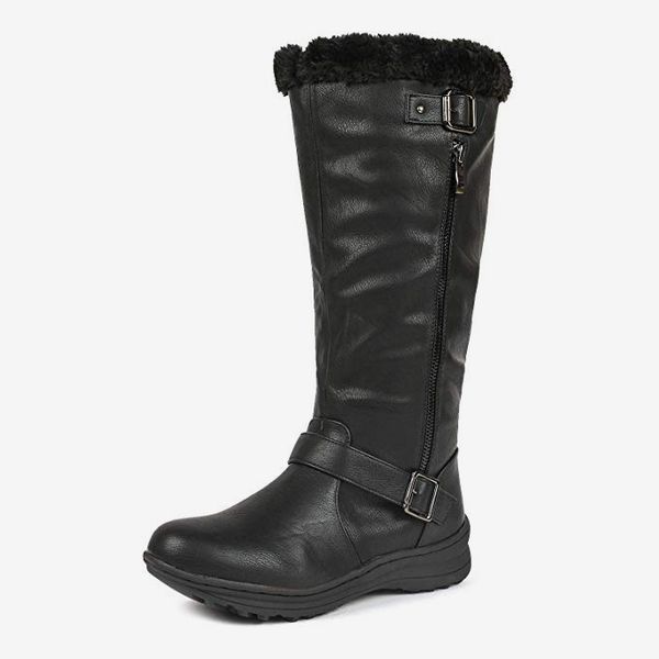 black warm winter boots