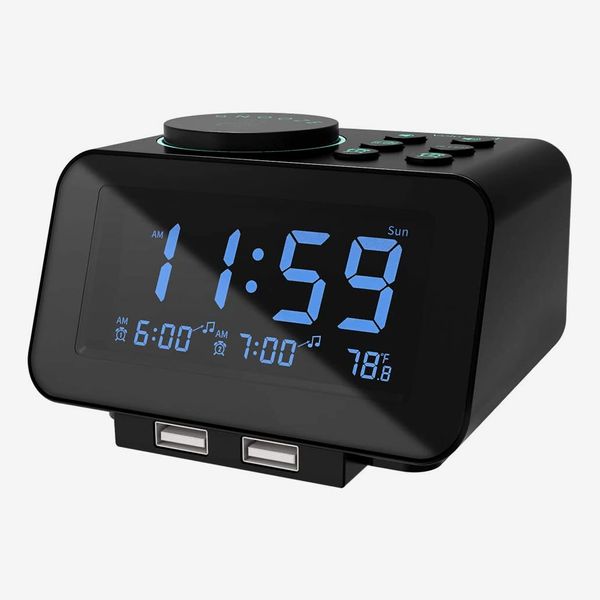 USCCE Digital Alarm Clock with 2 USB Charging Ports