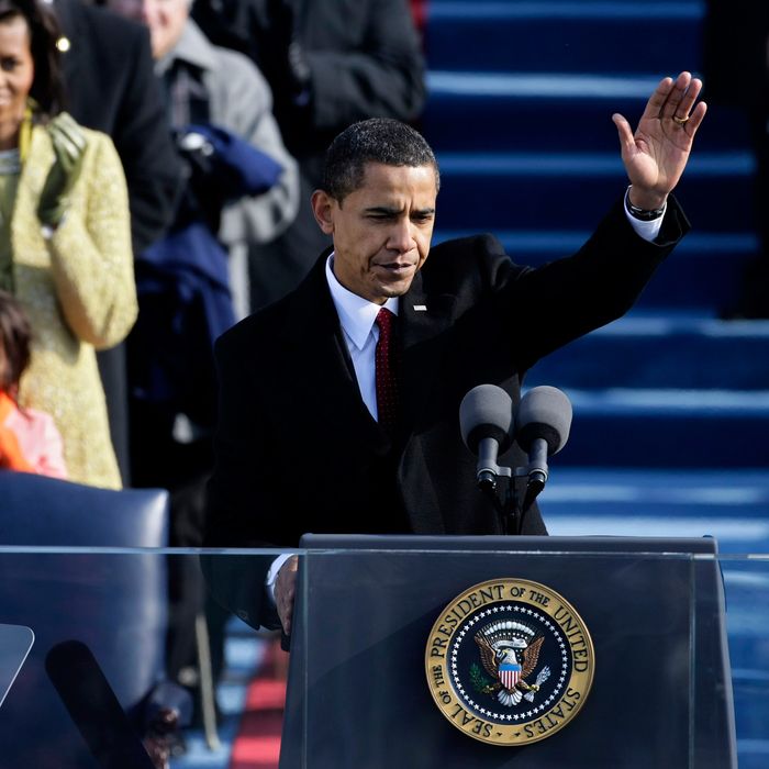 U.S President Barack Obama waves after his inaugural address during his inauguration as the 44th President of the United States of America on the West Front of the Capitol January 20, 2009 in Washington, DC. 
