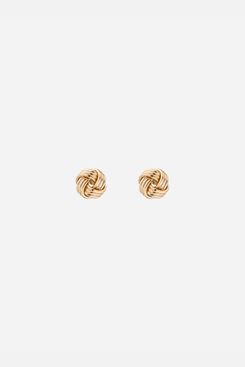 Aurate Gold Knot Stud Earrings