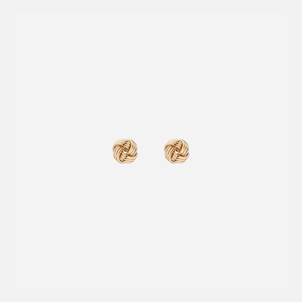 Aurate Gold Knot Stud Earrings