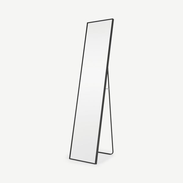 Parton Freestanding Full Length Mirror 35 x 151cm, Matt Black