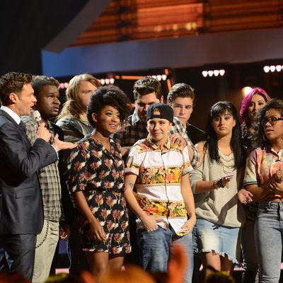 MK Nobillette (C) is eliminated on AMERICAN IDOL XIII airing Thursday, March 20