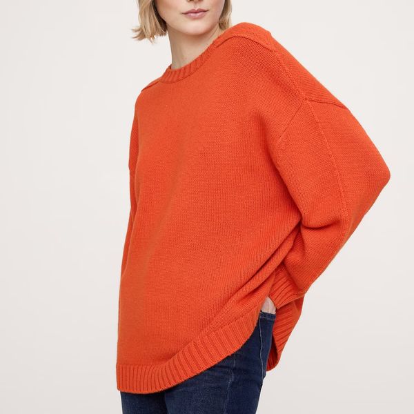 Banana Republic Oversized Merino-Cotton Crew-Neck Sweater